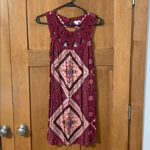 Maroon short flowy sundress